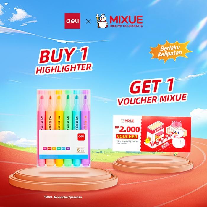 

Deli Highlighter Spidol Colorfull Makaron 6 Warna/Pack S605