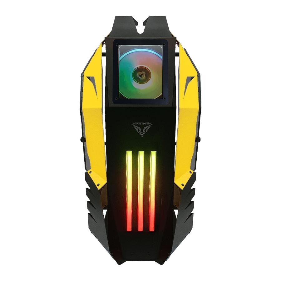 Casing PRIME C-[R] BLACK YELLOW - ALUMUNIUM EXTREME GAMING CASE [XCSP-233]
