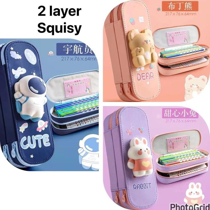 

KOTAK PENSIL SQUISHY MOTIF 3D TEMPAT PENSIL ANAK CUTE 2 TINGKAT