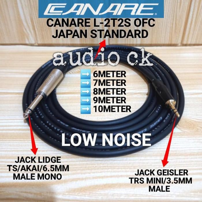 Kabel Audio Canare Jack 3.5Mm Male Stereo To Jack 6.5Mm Male Mono 6Meter-10Meter