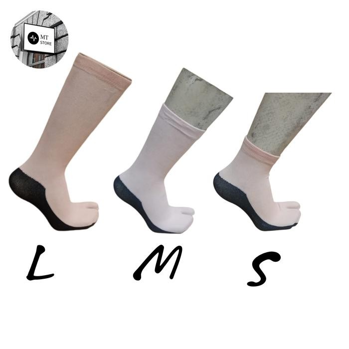 kaos kaki jari wanita tebal /Kaos kaki jempol Cream telapak Hitam