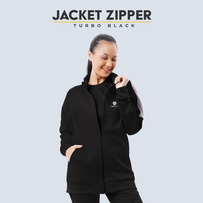 TERMURAH Tiento Jacket Resleting Turtleneck Panjang Hitam Women READY STOCK