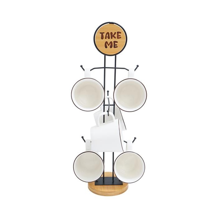 Appetite 260 Ml Set 6 Pcs Maru Mug Dengan Rak - Putih