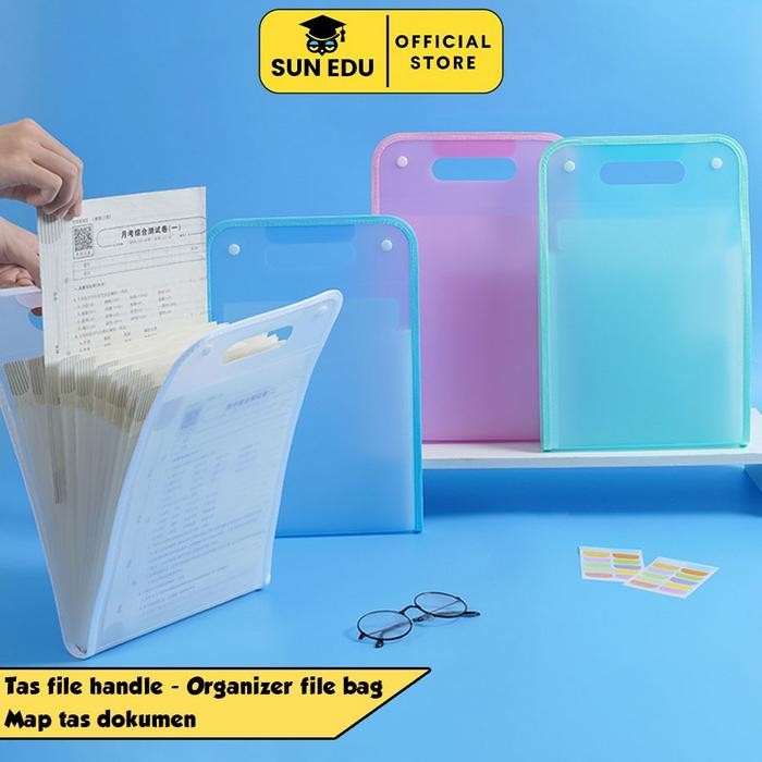 

New Tas file handle tambah stiker / Organizer file bag/ Map tas dokumen Stationery box file tas
