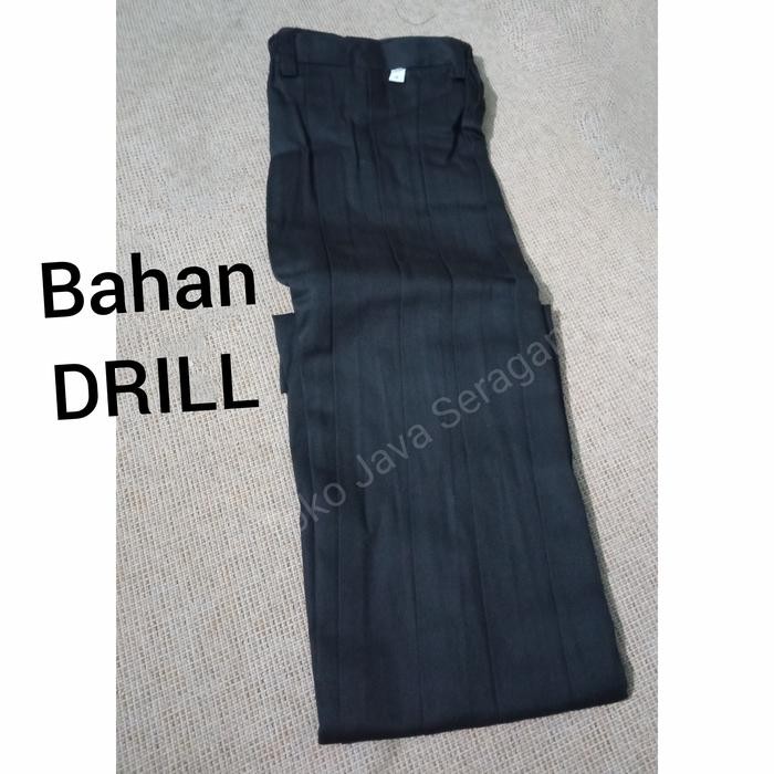 Rok SMP SMA Hitam Bahan Drill Rempel Panjang Anak Sekolah