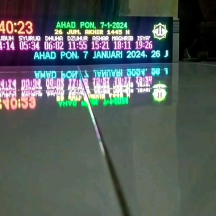 JAM DIGITAL MASJID RGB P2.5 UKURAN 100X20CM Digital Digital Digital