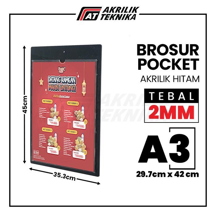 

Akrilik Tempat Brosur Pocket Frame Menu Hitam - Ukuran A3