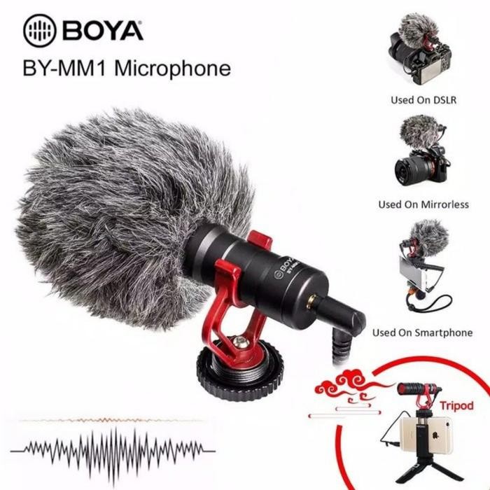 Boya By-Mm1 Mini Microphone Mic Boya Mm1 Dslr Camera Smartphone Ori