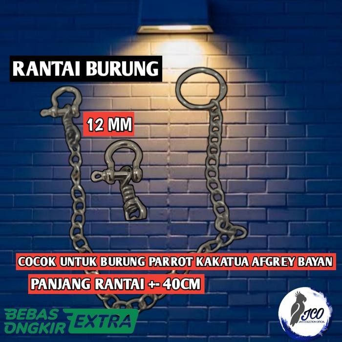 Pilihan- Rantai Ring Omega Burung Parrot Kakatua Afgrey Ring Omega 12Mm