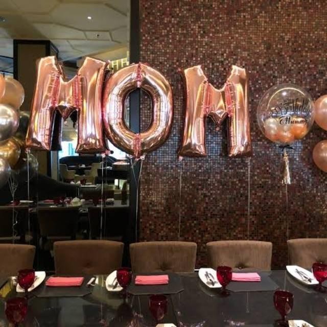 Balon Foil Jumbo Besar Huruf Alphabet 100 Cm Rose Gold