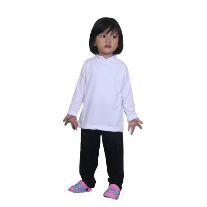 Pilihan- Baju Manset Anak Perempuan Baju Anak Perempuan Kaos Anak Hitam Polos Putih Fashion