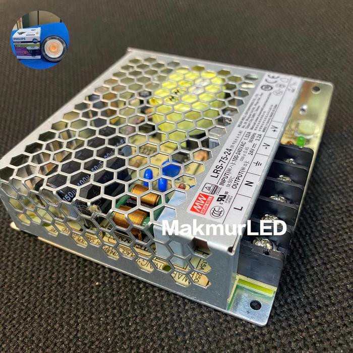 Sale Adaptor Power Supply Meanwell Lrs-75-24 / Ballast Indoor Meanwell 75 Watt - 24 Volt Meanwell