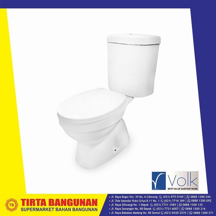 VOLK CLOVER 025 TWO PIECE TOILET/ KLOSET DUDUK 3 / 6 LITER PUTIH