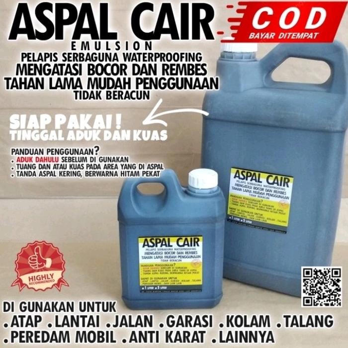 Malang Aspal Cair Waterproof Siap Pakai Pelapis Atap Rumah Dak Beton Cor Genteng Kolam Dll