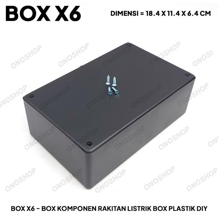 Box X6 + Sekrup - Box Komponen Rakitan Listrik Box Plastik DIY
