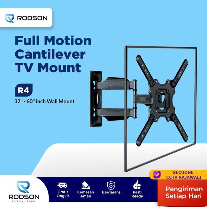 HRG DISKON Bracket TV LED LCD Rodson R4 32 - 60 Inch Tilt Swivel Kualitas NB P4 Ready Gosend Bandung