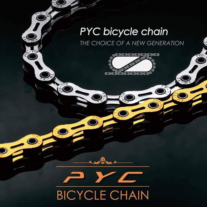 PYC P8003 RANTAI SEPEDA 8 SPEED SEPEDA LIPAT MTB BMX WARNA GOLD/EMAS BICYCLE EMPIRE