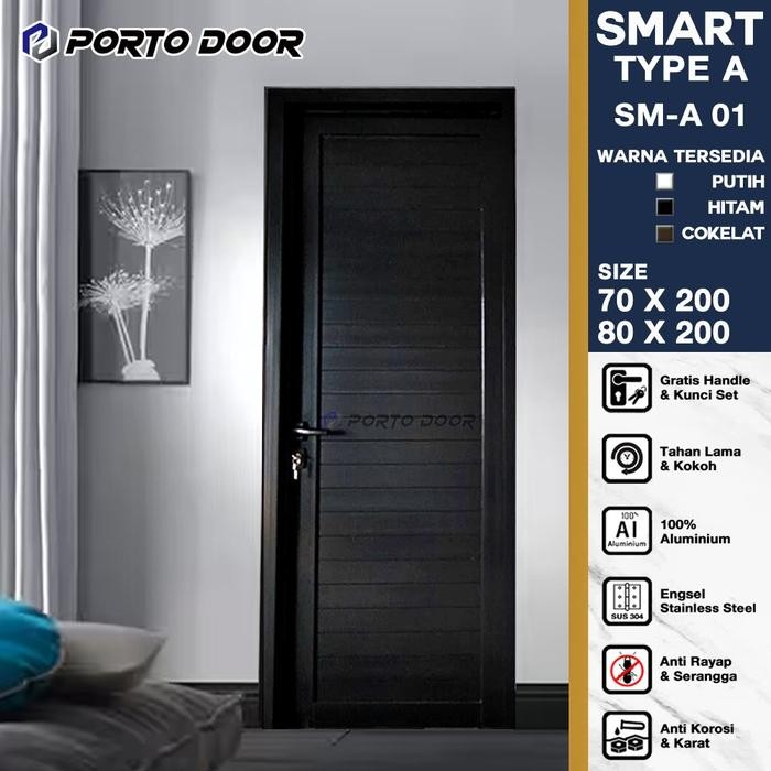 PORTO DOOR 70 x 200 CM SMART A SM-01 PINTU ALUMUNIUM / PINTU KAMAR MANDI / PINTU KAMAR TIDUR