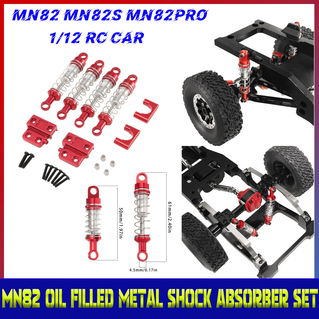 60mm Oil filled Shocks all metal set MN model MN82 82s 82Pro LC79 remote control car upgrade and