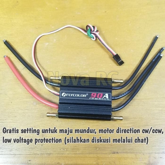 Flycolor brushless esc 90a waterproof 3-6s rc boat