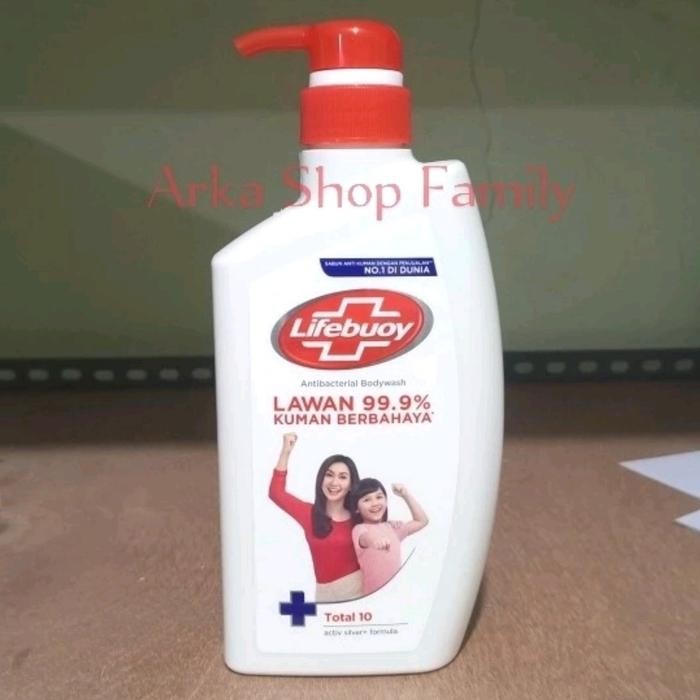 j5uc- Lifebuoy Sabun Mandi Cair Total 10 Pump Botol 500Ml
