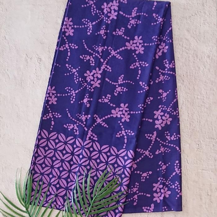 Kain Batik Cap Handmade Bunga Kawung Serian Ungu