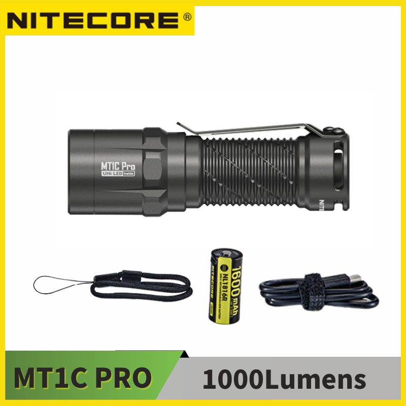 NITECORE MT1C PRO 1000Lumens Max Beam Distance 360M Protable EDC Tactical Light Rechargeable,Include