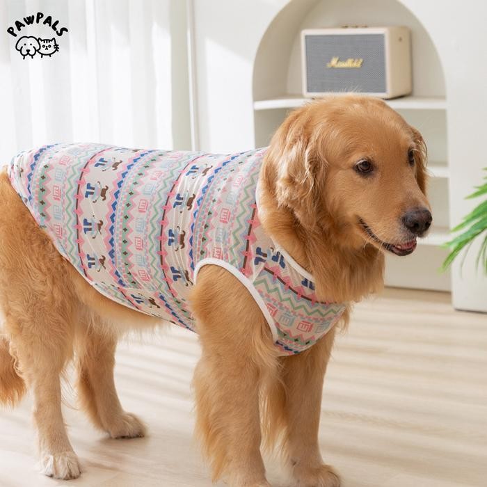 Luca - Baju Anjing Besar Jumbo Jantan Big Dog Tank Top Nyaman Lucu Golden Husky Promo 