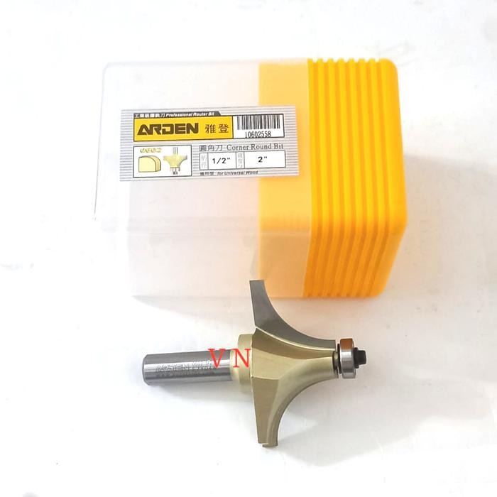 Mata Profil/Router Round Over Bit 25 Mm(1/2 X 2) As 1/2 Inch Arden