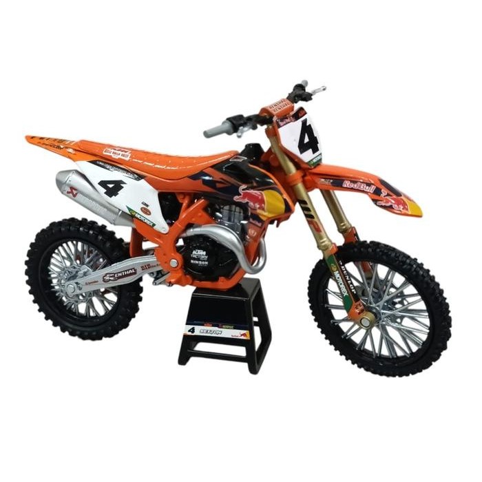 STOK TERBATAS  NEWRAY 58473 RED BULL KTM MOTORCYCLE 450SX-F CHASE SEXTON #4 1/12 SCALE MINIATUR