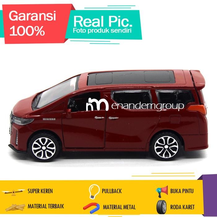Diecast Mainan Mobil Miniatur Alphard Buka Pintu Route Besi Pullback