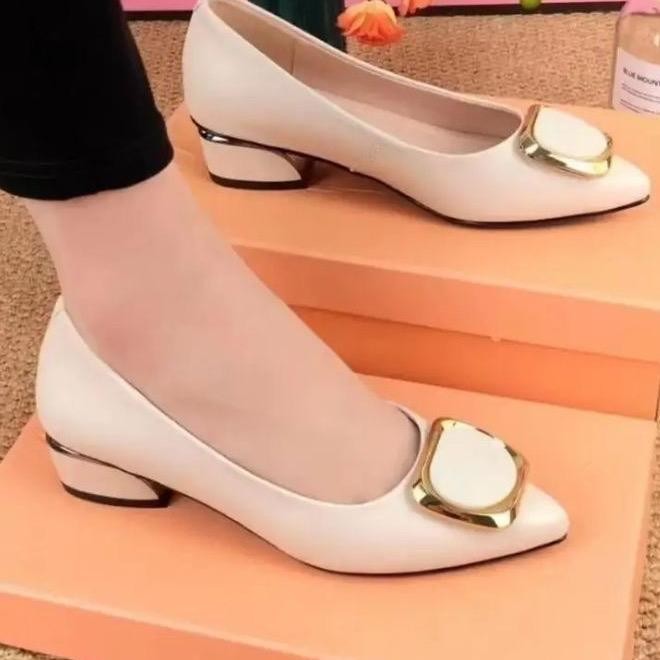 Pantofel Wanita 3Cm, Sepatu Pancus Wanita, Sepatu Kerja Wanita Flat Shoes Agit Terlaris