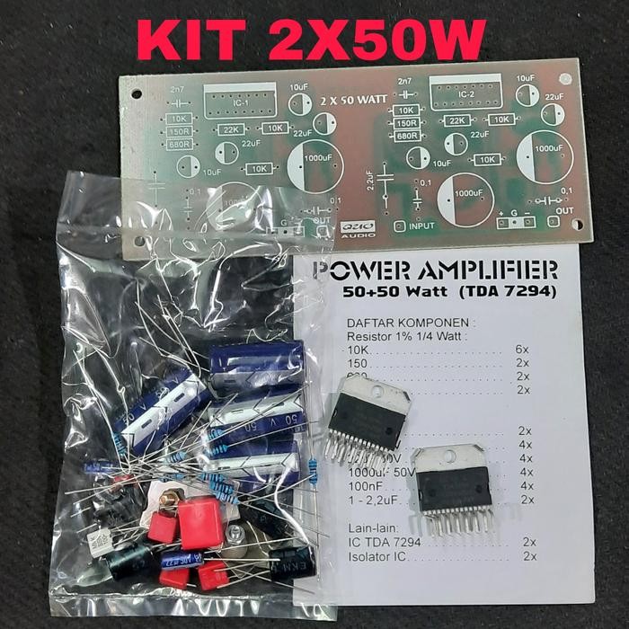Kit Power Amplifier Stereo 2x50W pakai ic TDA7294 2bh