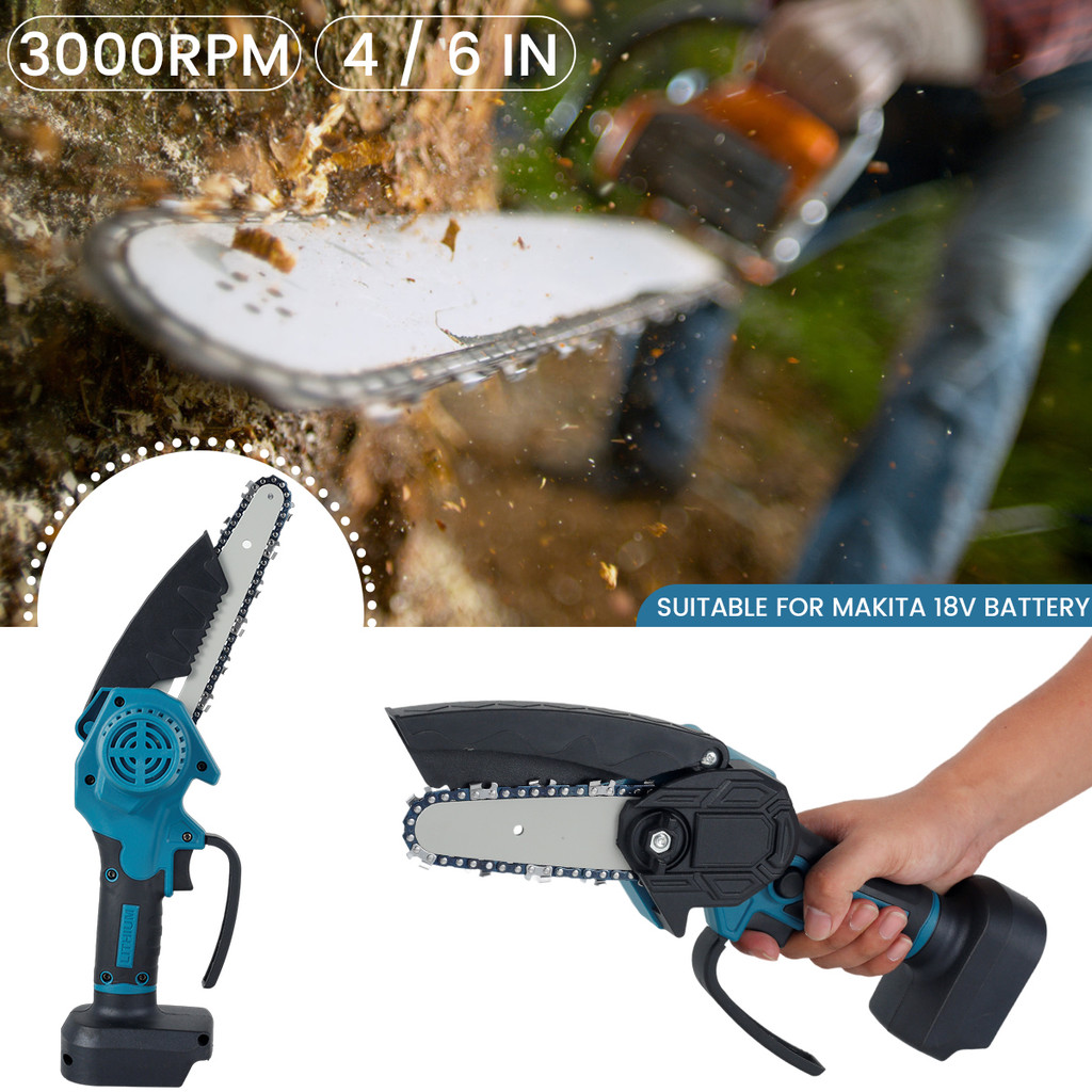 4/6 Inch Cordless Electric Chain Saw Handheld Electric Orchard Pruner Heat Dissipation Saw Cordless 