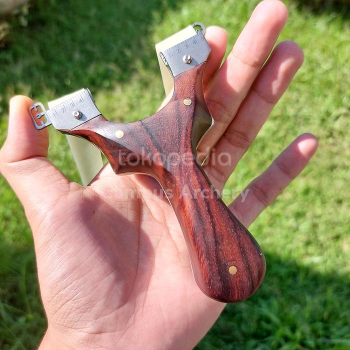 q9v5- Ketapel Monster Laminasi Kayu Sonokeling Slingshot Ott