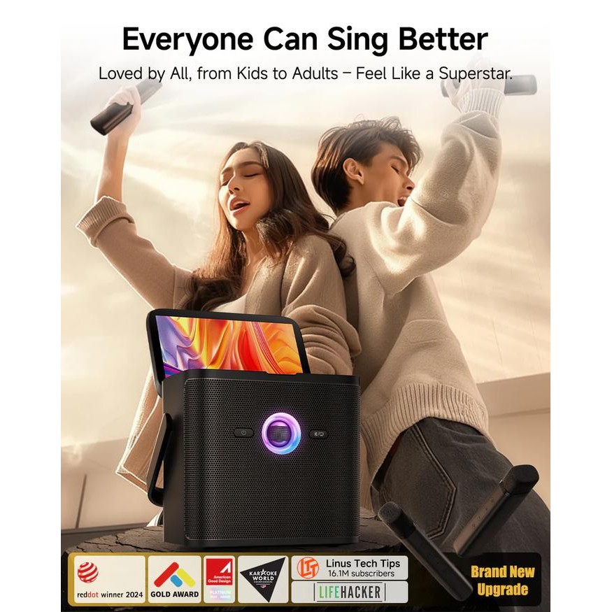 IKARAO Shell S3 Smart Karaoke Maine Wireless Speaker 6" in Screen 8W with 2 c Garansi