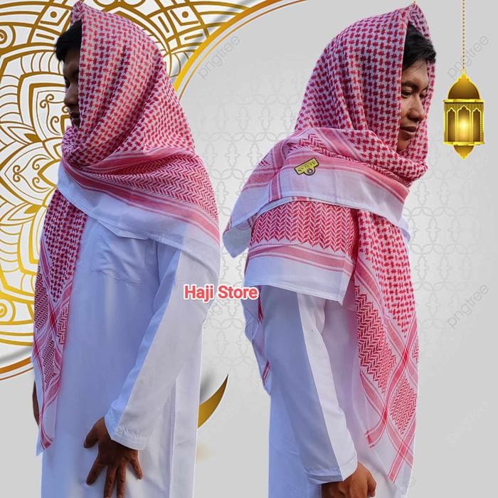 SORBAN ARAB MERAH PUTIH DAN HITAM PUTIH 100% ORIGINAL