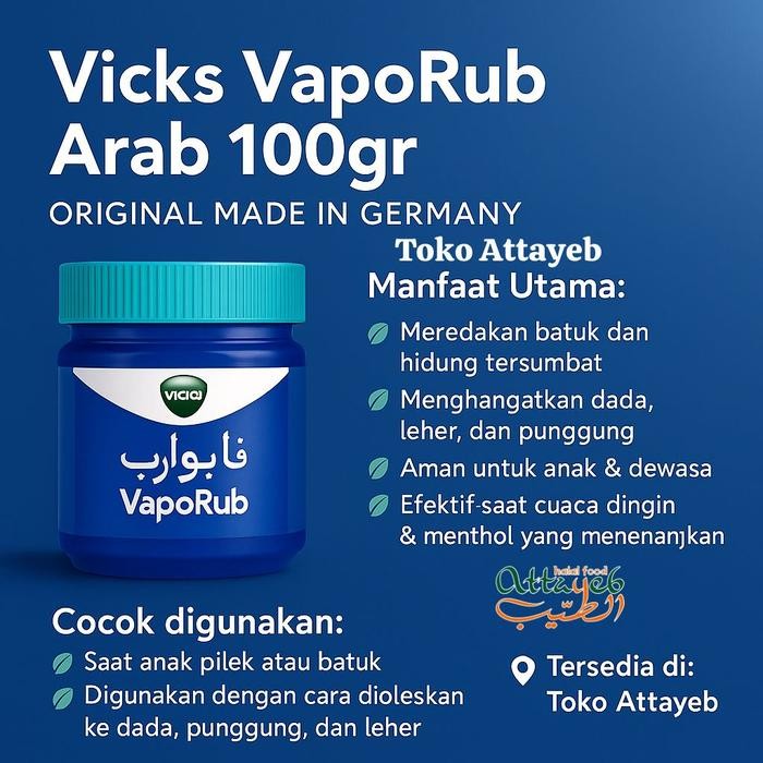 KirimInstan- Vicks Vaporub 100Gr Vicks Asli Made In Germany Original Arab