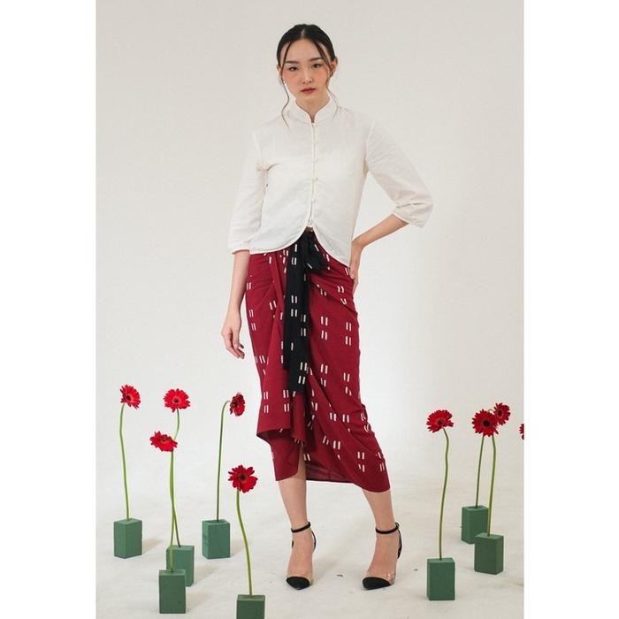 Kichi Batik Setelan Maylin Ow Ningta Maroon Terlaris