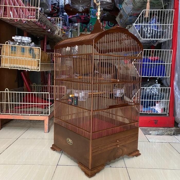 SIAPKIRIM SANGKAR KANDANG BURUNG PENTET KOSAN JATI CMS COKLAT DOF READY STOCK