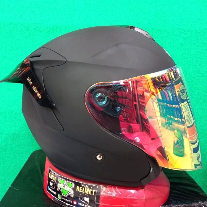 HELM INK DYNAMIC SOLID WHITE + VISOR IRIDIUM + SPOILER PAKET GANTENG