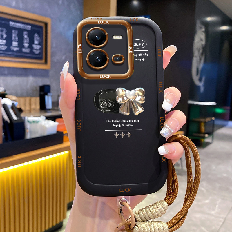 Casing Hp untuk VIVO V25 5G V25E Case Casing HP Softcase silikon hitam yang dipersonalisasi dengan l