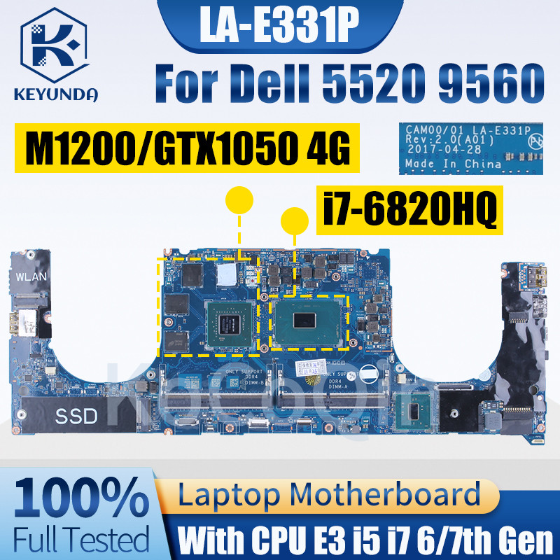 Casing Laptop For Dell 5520 9560 Notebook Mainboard LA-E331P 0YH90J 0GDXD5 0HW7C4 0V90XP 03YC22E3  i