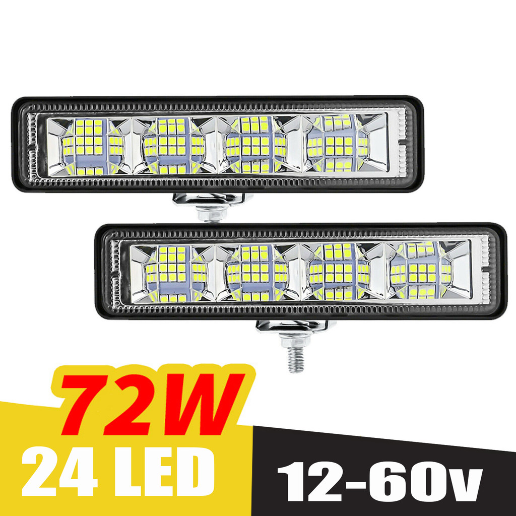 2Pcs 72W Car Work Light LED Bar 4x4 24 LED Worklight Bar Offroad SUV