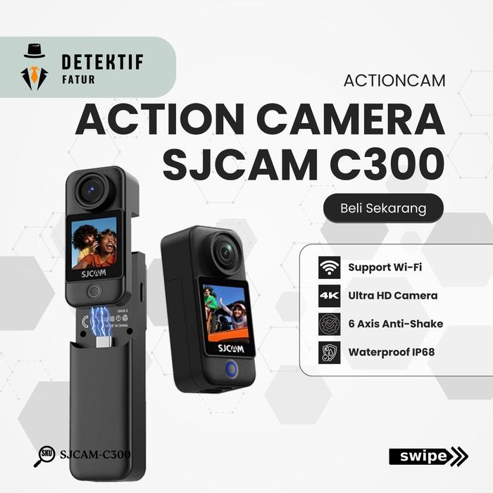 DETEKTIFFATUR SJCAM C300 4K 30FPS 20MP Action Camera WiFi 5G Dual Touchscreen 6 Axis Gyro