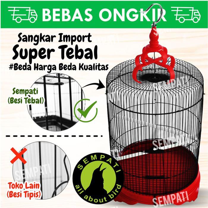 Sangkar kandang burung murai jumbo fullset 46cm pvc tebal besi import