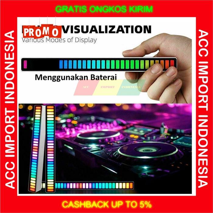 LAMPU LED RGB BAR STRIP SPECTRUM GAMING SOUND CONTROL RECHARGEABLE