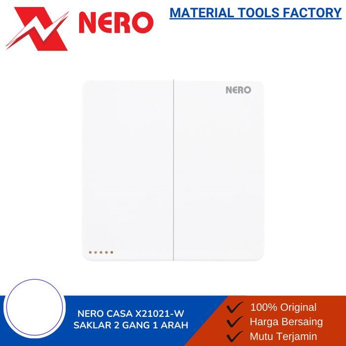 SAKLAR LAMPU - STOP KONTAK - SAKLAR - SAKLAR NERO CASA X2 WHITE - SAKLAR NERO - NERO INBOWDUS - NERO