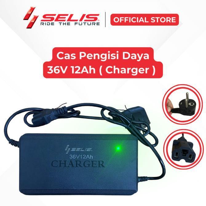 TERLARIS Selis - Cas Pengisi Daya 36 Volt 12 Ah Sepeda Motor Listrik Sla ( Lead Acid ) Universal (