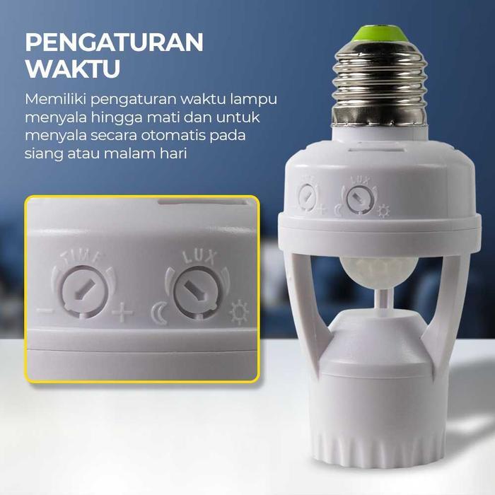 Fitting Lampu Rumah Sensor Gerak SmartZ E27 + Pengatur Timer Otomatis
